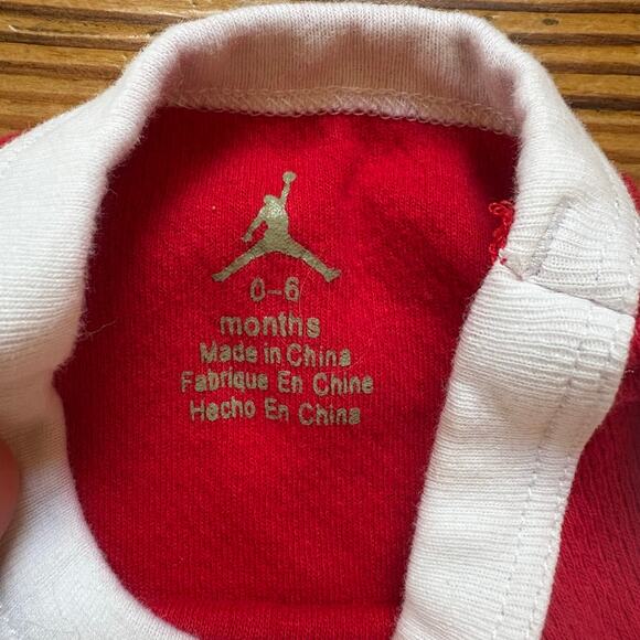 Jordan 23 red white sleeveless baby bodysuit SIZE 0-6M - Picture 3 of 5